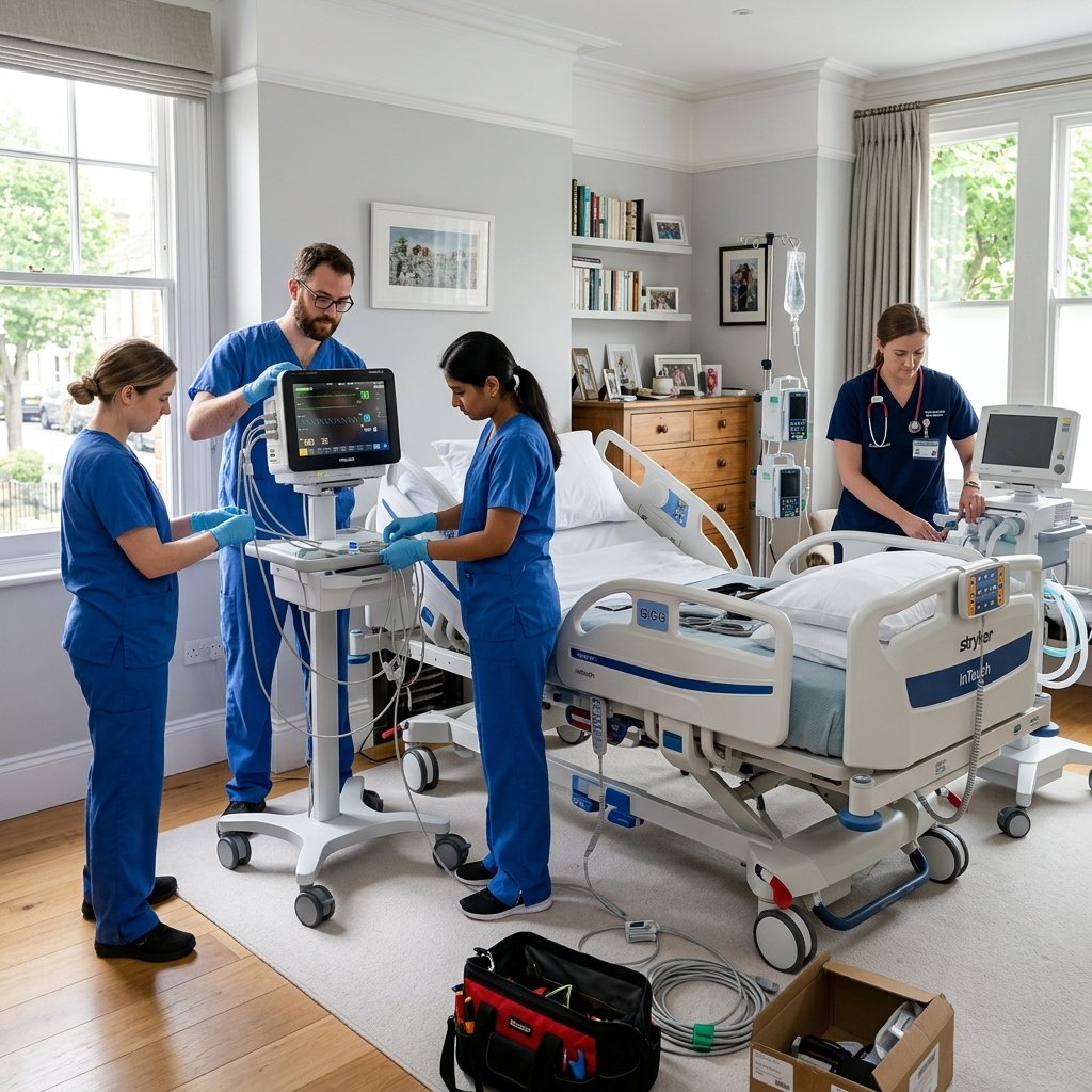 Healstrix ICU team working on setup